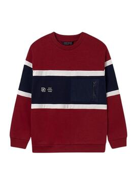 Sudadera Mayoral Colorblock Granate y Azul niño