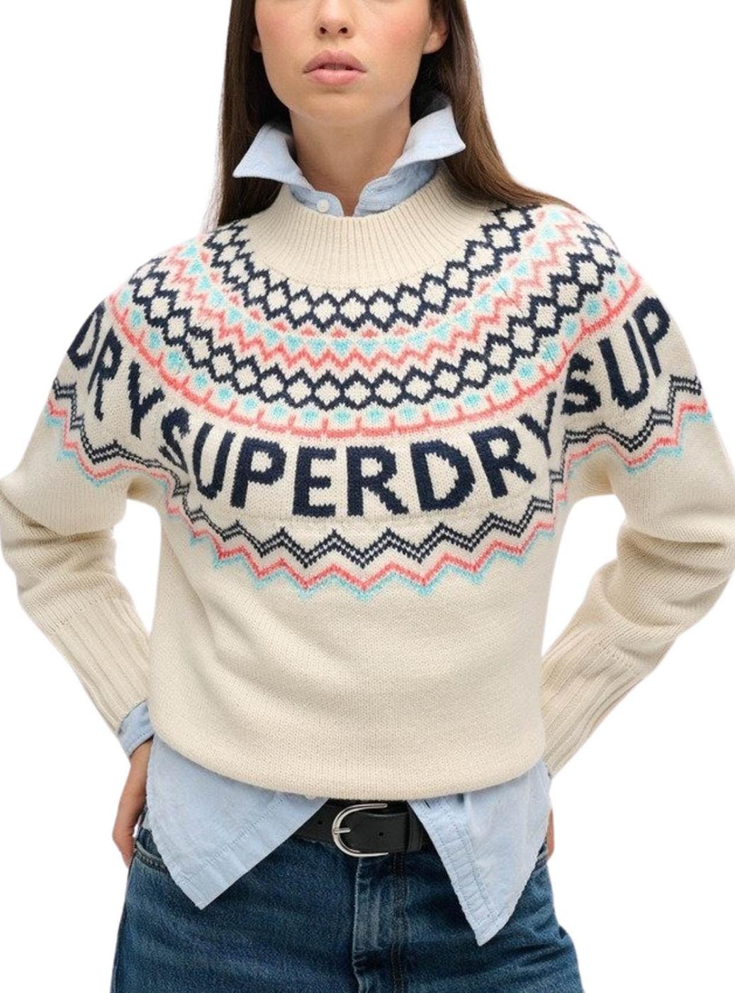 Fairisle Branded Jumper Island Ecru Multi