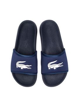 Chanclas Lacoste Sport Croco Slide Azul