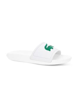 Chanclas Lacoste Croco Slide 119 Blanco Hombre