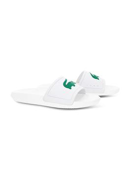 Chanclas Lacoste Croco Slide 119 Blanco Hombre