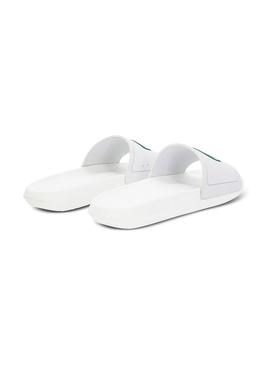 Chanclas Lacoste Croco Slide 119 Blanco Hombre