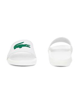 Chanclas Lacoste Croco Slide 119 Blanco Hombre