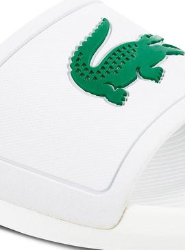 Chanclas Lacoste Croco Slide 119 Blanco Hombre