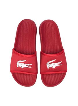 Chanclas Lacoste Sport Croco Slide Rojo Hombre