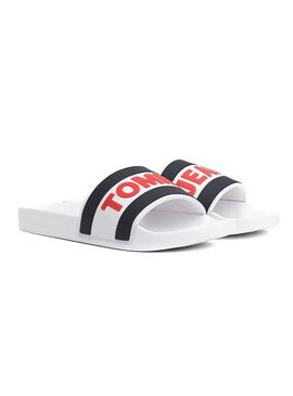 Chanclas Tommy Jeans Core Blancas Hombre