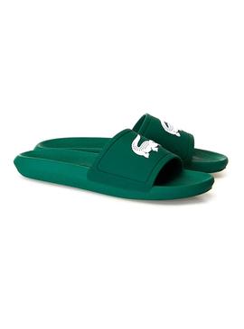 Chanclas Lacoste Croco Slide 119 Verde Hombre