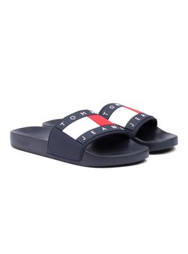 Chanclas Tommy Jeans Logo Flag Marino Hombre