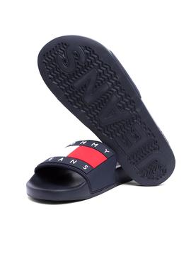 Chanclas Tommy Jeans Logo Flag Marino Hombre