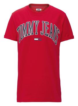 Camiseta Tommy Jeans Collegiate Rojo Mujer