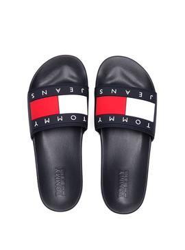 Chanclas Tommy Jeans Logo Flag Marino Hombre