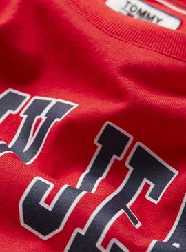 Camiseta Tommy Jeans Collegiate Rojo Mujer