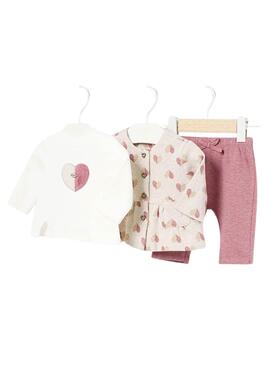 Conjunto Chaqueta Mayoral Corazones Rosa para bebé