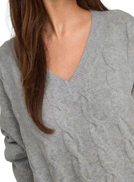 Jersey Only Jeanett gris para mujer