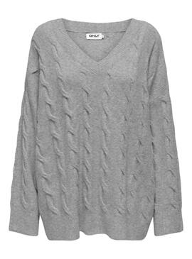 Jersey Only Jeanett gris para mujer