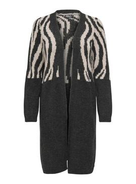 Chaqueta de punto Only Jade zebra negro para mujer
