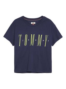 Camiseta Tommy Jeans Layer Graphic Azul Mujer
