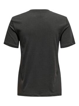 Camiseta Only Nirvana gris y amarillo para mujer