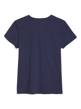 Camiseta Tommy Jeans Satin Signature Azul Mujer