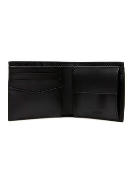 Cartera Lacoste Chantaco Flap Coin Negro Hombre