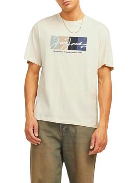 Camiseta Jack and Jones Portland beige para hombre