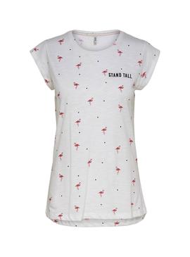 Camiseta Naf Naf Stand Tall Blanca Mujer