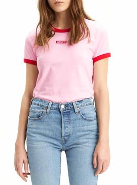 Camiseta Levis Perfect Ringer Rosa Mujer