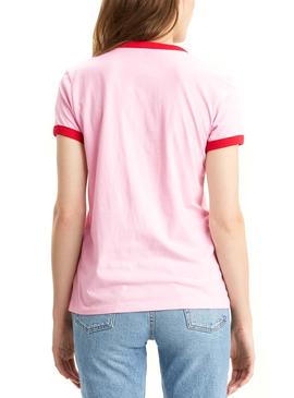 Camiseta Levis Perfect Ringer Rosa Mujer