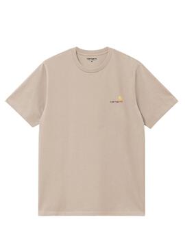 Camiseta Carhartt American Script tostado para hombre