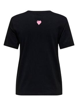 Camisetas ONLY Lotte negras para mujer. 