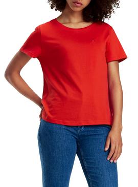 Camiseta Tommy Jeans Soft Rojo Mujer