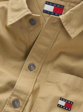 Sobrecamisa Tommy Jeans Essential  beige para hombre 