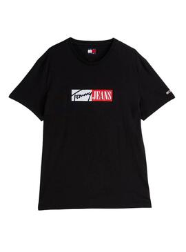 Camiseta Tommy Jeans Slim Entry Graphic negro para hombre 