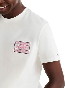 Camiseta Tommy Jeans  Flag  en blanco para hombre 