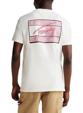 Camiseta Tommy Jeans  Flag  en blanco para hombre 