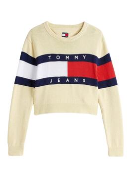 Jersey  Tommy Jeans  Center Flag amarillo para mujer 