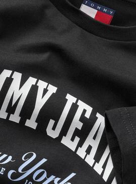 Camiseta Tommy Jeans Varsity Pop negro para hombre  