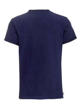 Camiseta Tommy Jeans Roll Up Azul Mujer