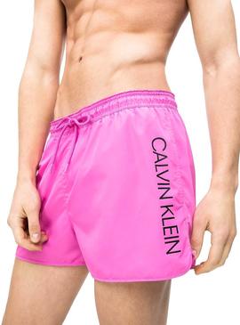 Bañador Calvin Klein Runner Logo Rosa Hombre