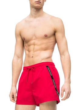 Bañador Calvin Klein Drawstring Rojo Para Hombre