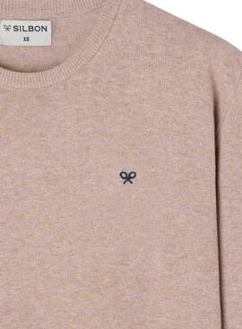 Jersey Silbon básico beige para hombre