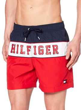 Bañador Tommy Hilfiger Bloque Rojo Tricolor Hombre