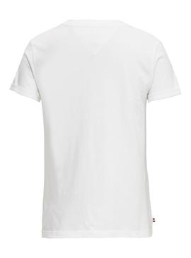 Camiseta Tommy Jeans Roll Up Blanco Mujer