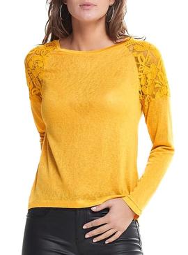 Camiseta Only Riley Amarillo Mujer