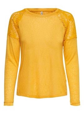 Camiseta Only Riley Amarillo Mujer