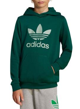 Sudadera Adidas Trefoil verde para niña y niño