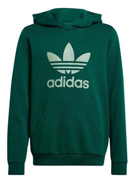 Sudadera Adidas Trefoil verde para niña y niño