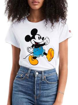 Camiseta Levis Perfect Mickey Blanco Para Mujer