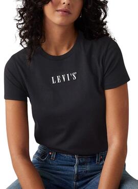 Camiseta Levi's The Perfect Tee Serif negro para mujer