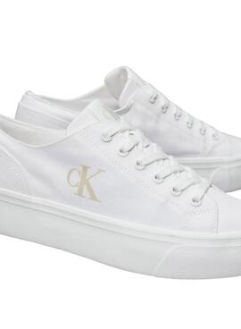 Zapatillas Calvin Klein Jeans Flatform Low blanco para mujer 